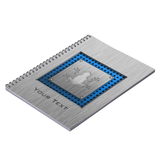 Kikker voor geborsteld metaal notitieboek (Linkerzijde)