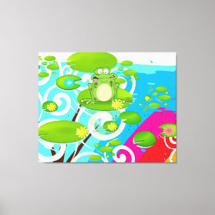 Kikker voor gewichtheffen canvas afdruk