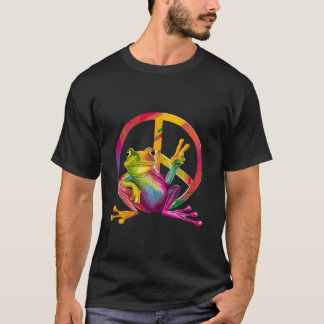 Kikker Vrede Kikker Tie Dye Hippie Lange Mouw T T-shirt