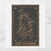 Kikker Wizard Pet Moon Dark Aesthetic Wijn Etiket (Enkel label)