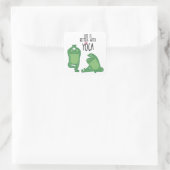 Kikker yogales feest vierkante sticker (Tas)