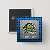 Kikker; Zilver Vierkante Button 5,1 Cm (Voorkant /achterkant)