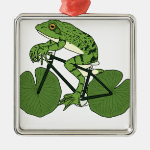 Kikkerbike met Lily Pad Wheels Metalen Ornament