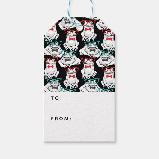 Kikkerbril patroon | Jouw tekst toevoegen Cadeaulabel (Voorkant)