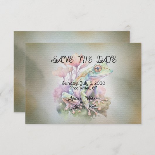 Kikkerbruiloft Bewaar de datum Save The Date (Voorkant / Achterkant)