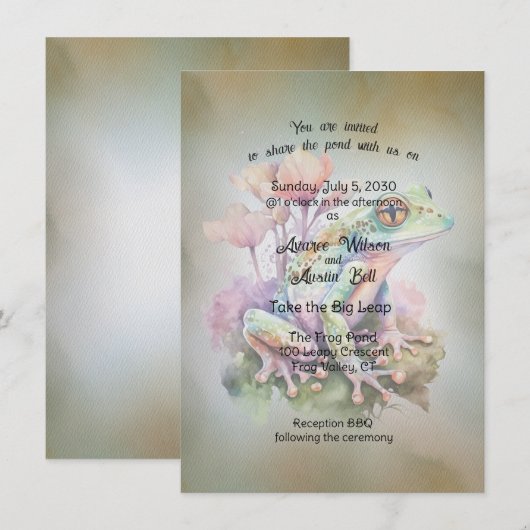 kikkerbruiloft kaart (Voorkant / Achterkant)