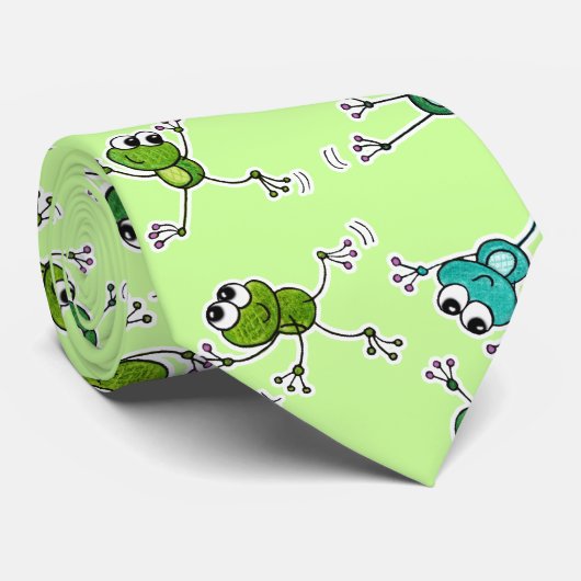 kikkercollage stropdas (Opgerold)