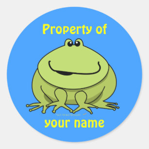 Kikkergeschenken Schattige Green Frog Custom Name Ronde Sticker