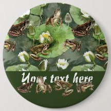 Kikkergroen en wit waterlelingenpatroon