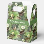 Kikkergroen en witte waterlib bedankdoosjes (Geopend)