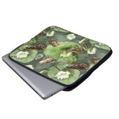 Kikkergroen en witte waterlib laptop sleeve (Voorkant onderkant)