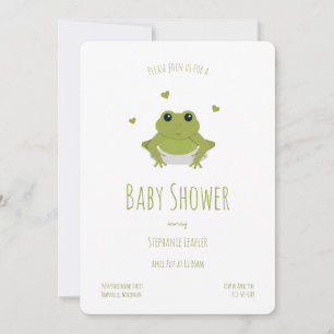 Kikkerharten Groen Schattig Dier Baby shower Kaart