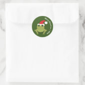 Kikkerkerst van Santa Merry Ronde Sticker (Tas)