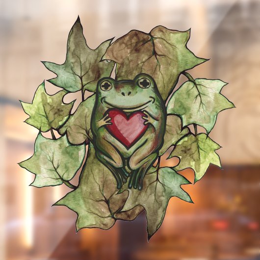 Kikkerminnaar kunst leuke kikkers en hart raamsticker (Vel 2)