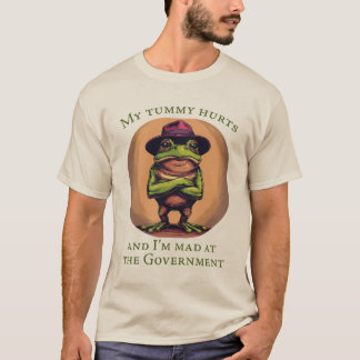 Kikkerontwerp met buikpijn t-shirt