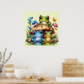 Kikkerpaddenstoel en kikker poster (Keuken)