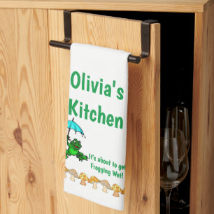 Kikkerpaddenstoel Verplaatsend Natte keukenhanddoe Theedoek