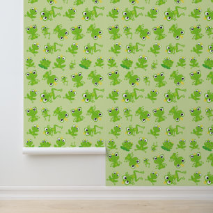Kikkerpatroon, stekkikkers, groene kikkers, kikker behang