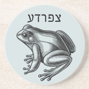 Kikkerplaag voor Seder Zandsteen Onderzetter
