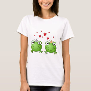 Kikkerprins en Kikkerprinses, met hart. T-shirt