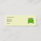 Kikkerprins. Kikker glimlachen met een kroon. Mini Visitekaartje (Achterkant)