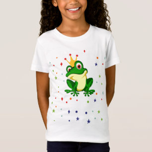 Kikkerprinses. Cartoon sprookje. Cute grappig T-shirt