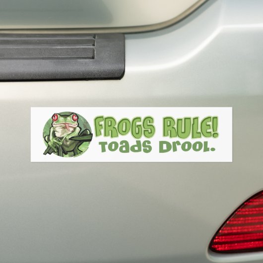Kikkerregel, spoelstdruppelaar bumpersticker (Op auto)