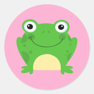 Kikkers Amphibian Green Cute Ronde Sticker