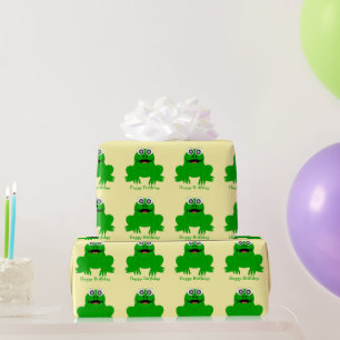 Kikkers Design Elke Kleur Achtergrond Verjaardagsc Cadeaupapier