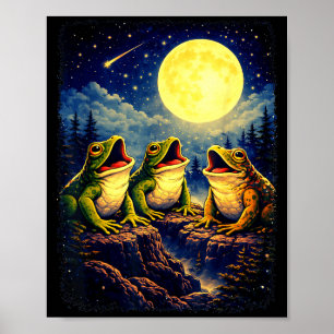 Kikkers die naar de maan huilen berg bos meme poster