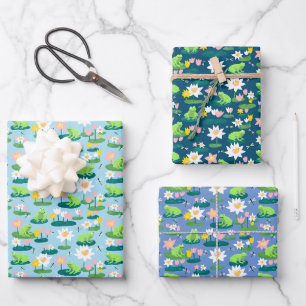 Kikkers en Lily Pads Schattige BABY SHOWER Verjaar Inpakpapier Vel