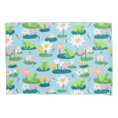Kikkers en Lily Pads Schattige Custom Kussensloop (Voorkant)