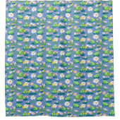 Kikkers en Lily Pads Schattige Custom Periwinkle B Douchegordijn (Voorkant)