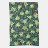 Kikkers en shamrocks theedoek (Verticaal)