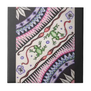 Kikkers en slangen tegeltje