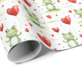 Kikkers hartballonnen cadeaupapier (Rol Hoek)