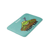 Kikkers heersen grappige groene kikkervis-cartoon badmat (Gekanteld)