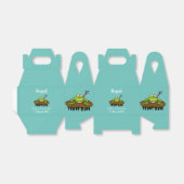 Kikkers heersen grappige groene kikkervis-cartoon bedankdoosjes (Uitgevouwen)