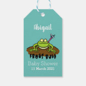 Kikkers heersen grappige groene kikkervis-cartoon cadeaulabel (Achterkant)