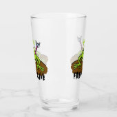 Kikkers heersen grappige groene kikkervis-cartoon glas (Links)