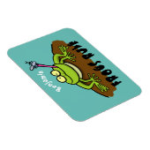 Kikkers heersen grappige groene kikkervis-cartoon magneet (Rechterzijde)