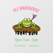 Kikkers heersen grappige groene kikkervis-cartoon raamsticker (Vel)