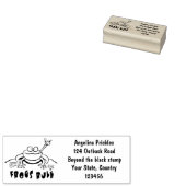 Kikkers heersen grappige groene kikkervis-cartoon rubberstempel (Gestempeld)