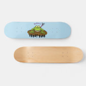 Kikkers heersen grappige groene kikkervis-cartoon skateboard (Horizontaal)