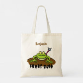 Kikkers heersen grappige groene kikkervis-cartoon tote bag (Achterkant)