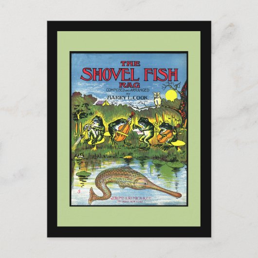 Kikkers in band briefkaart (Voorkant)