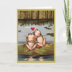 kikkers Lily Pad Valentijns wenskaart Feestdagen Kaart