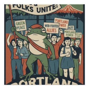 Kikkers & Mensen Verenigd – Portland Solidarity Po Perfect Poster
