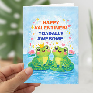 Kikkers Met een Kleine Kroon Valentijn Feestdagen Kaart