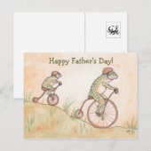 Kikkers op fietsen Vaderdag Briefkaart (Voorkant / Achterkant)
